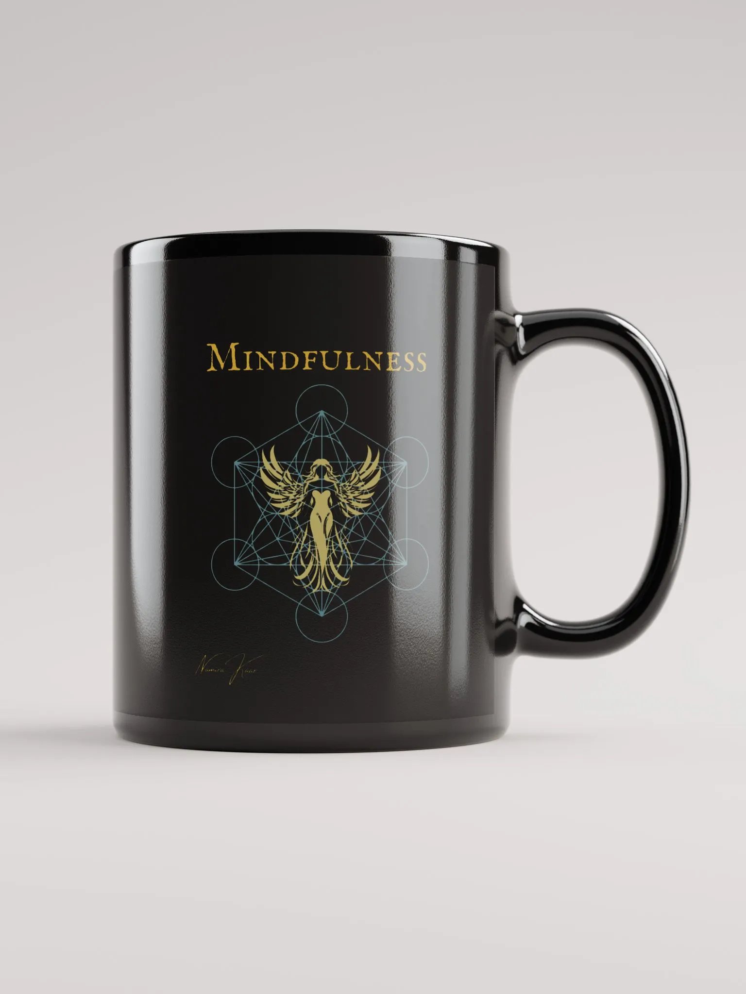 Metatron's Cube- Black Glossy Mug product image (4)