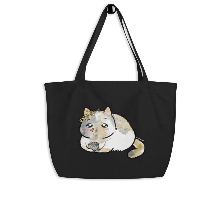Fluffy Cat Cartoon Organic Tote product image (4)