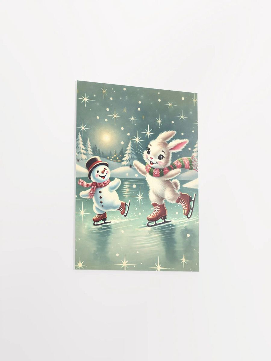 Bunny Rabbit and Snowman Ice Skating Premium Prints and Posters product image (23)