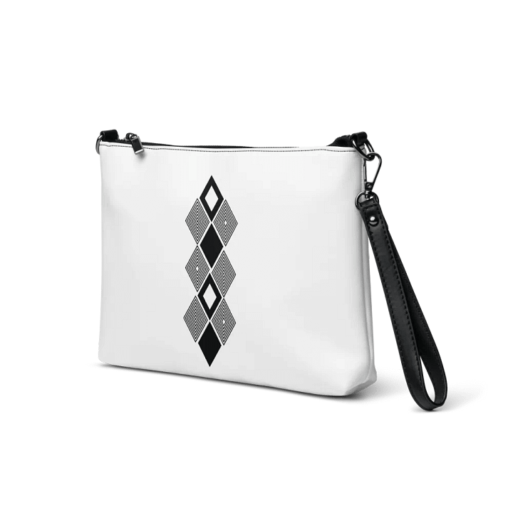 Black and white triangle design crossbody bag product image (2)