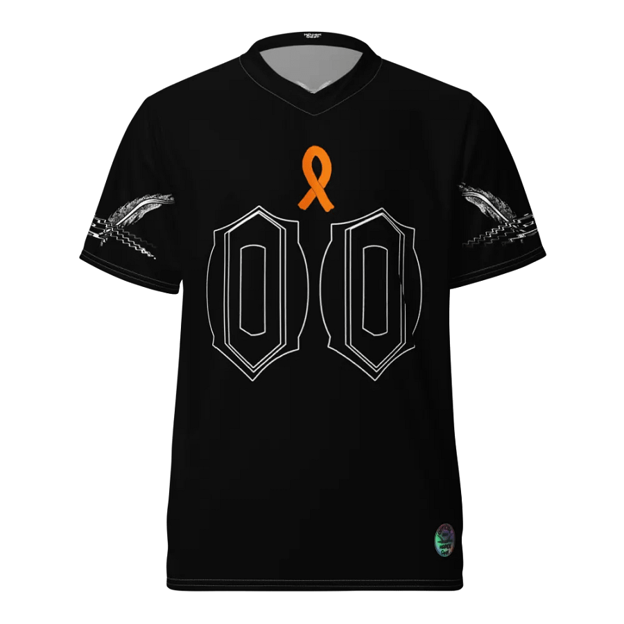 Cancer Awareness - Orange Ribbon - Black - Recycled Unisex Sports Jersey - White HApex Gear White Logo product image (3)