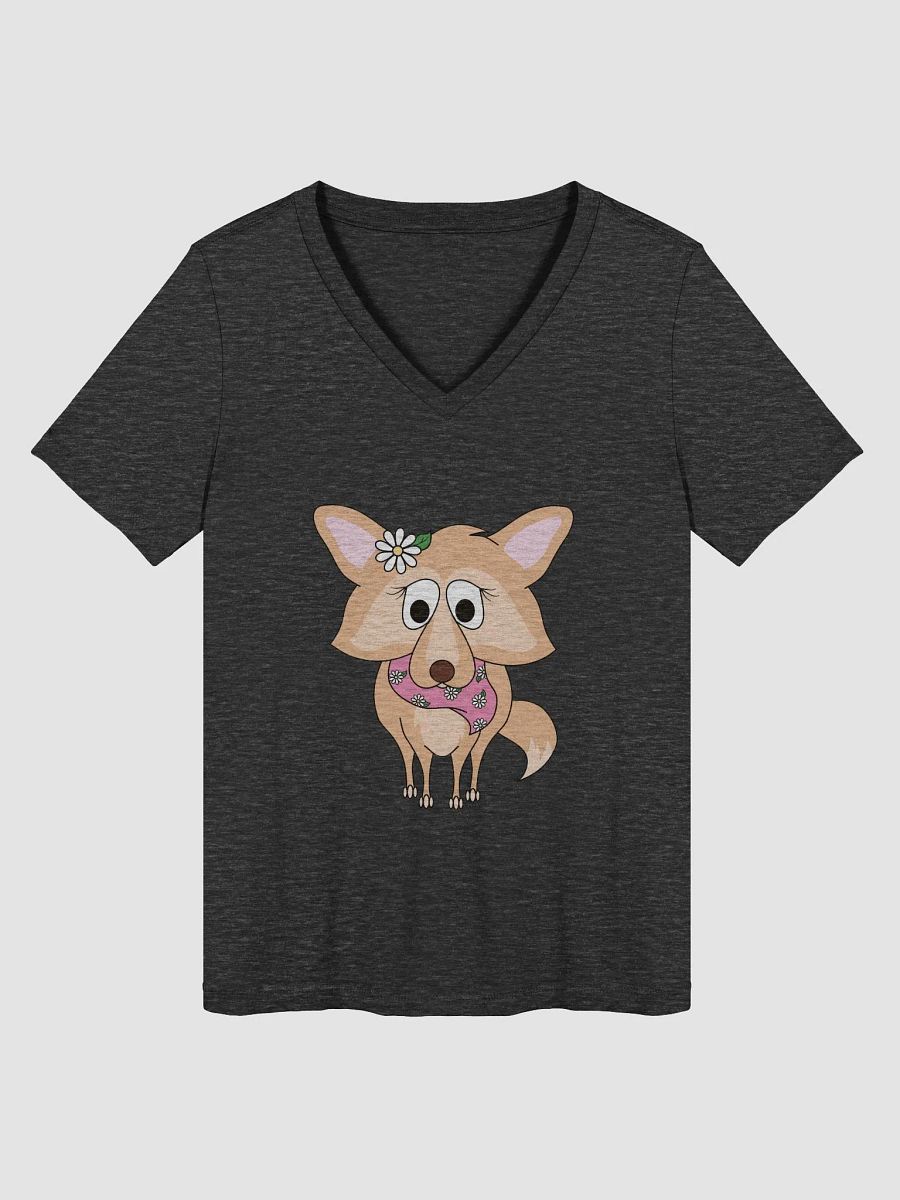 Floral Pup Women's Relaxed V-Neck Tee product image (5)