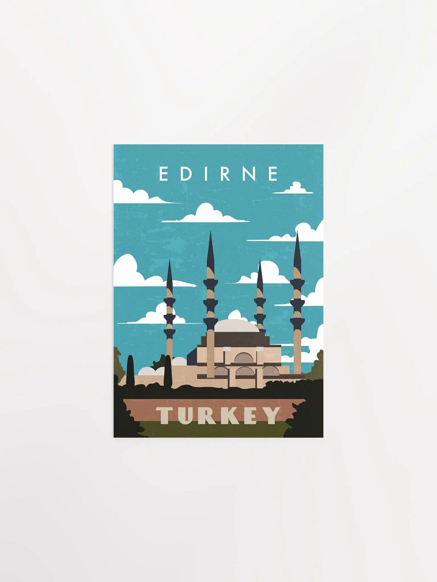 Edirne, Turkey — Retro travel minimalist poster, retro travel art, retro travel wall art, vector art product image (6)