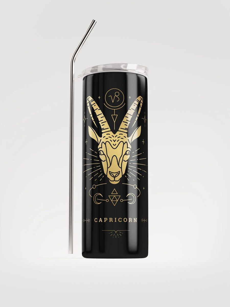Golden Celestial Capricorn Stainless Steel Tumbler: Embrace Zodiac Elegance product image (1)