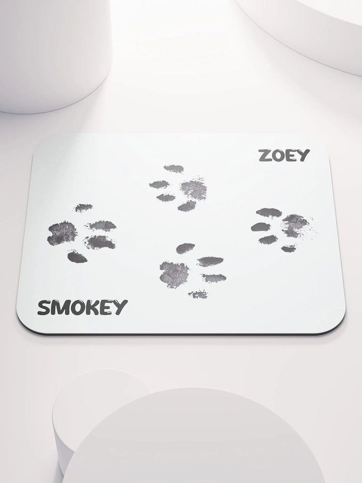 Smokey & Zoey Paw Print Classic Desk Mat (White) product image (1)