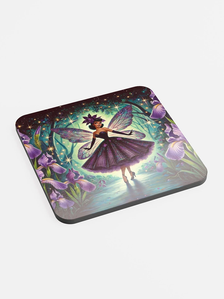 Enchanted Purple Iris Fairy Cork Coaster Set product image (2)