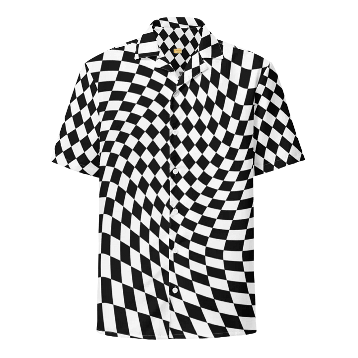 Vintage Retro Distorted Checkerboard Unisex Hawaiian Shirt product image (1)