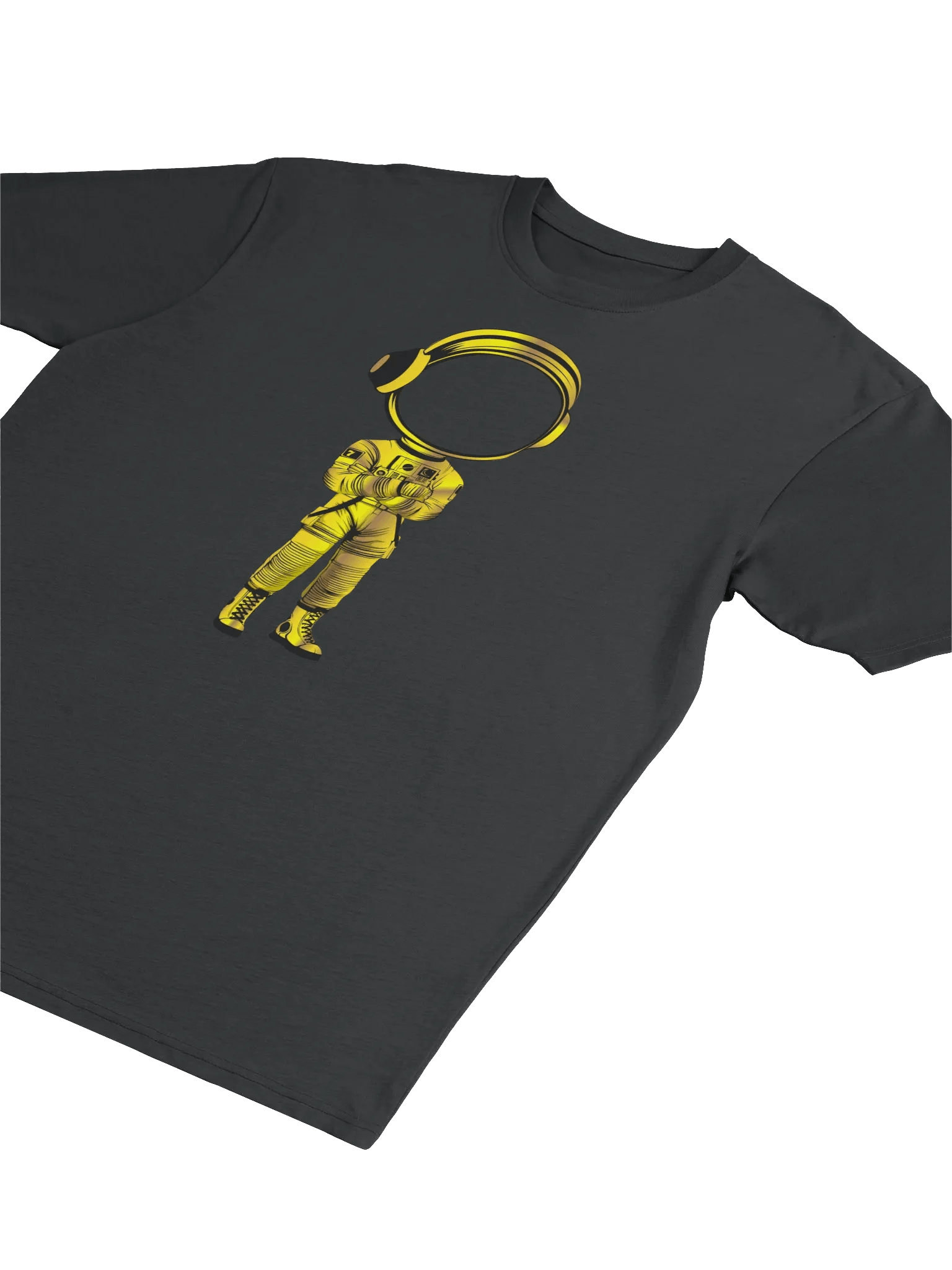 GOLD ASTRONAUT WITH TRANPARENT VISOR & LIFESTYLE LOGO ON BACK TEE SHIRT product image (2)