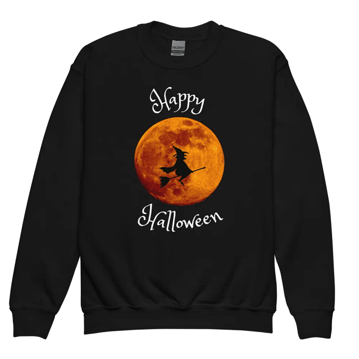 Witchy Moon Silhouette Youth Halloween Sweatshirt product image (3)