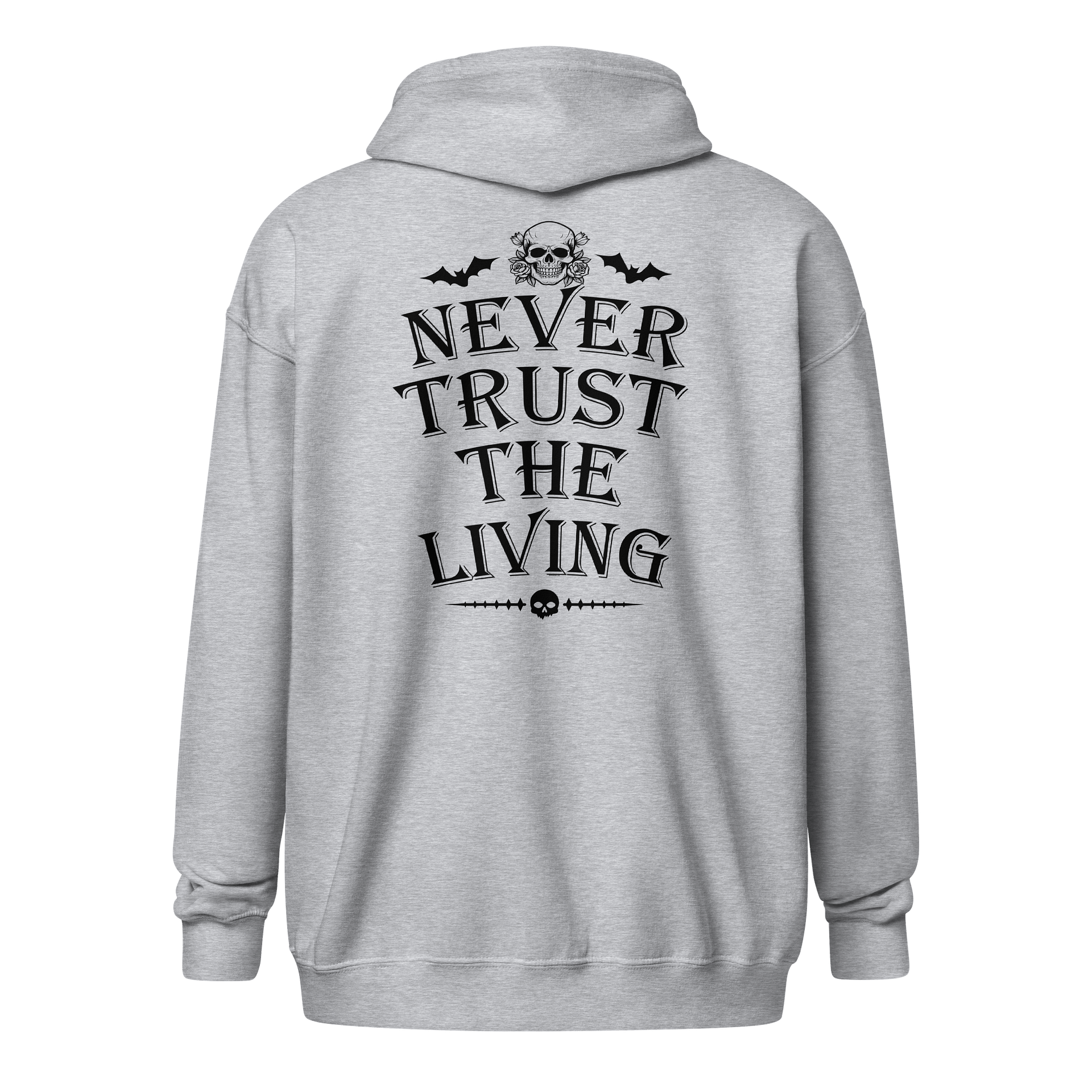 [UM Designs] Never Trust The Living [black] - Unisex Graphic Zip Hoodie product image (1)