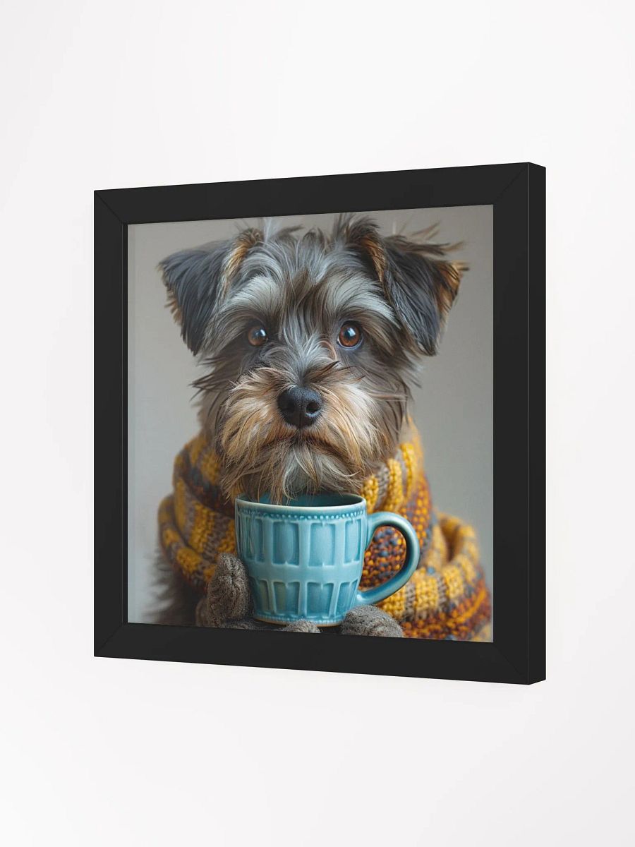 Cute Coffee Lover Miniature Schnauzer Dog Framed Wall Art product image (4)