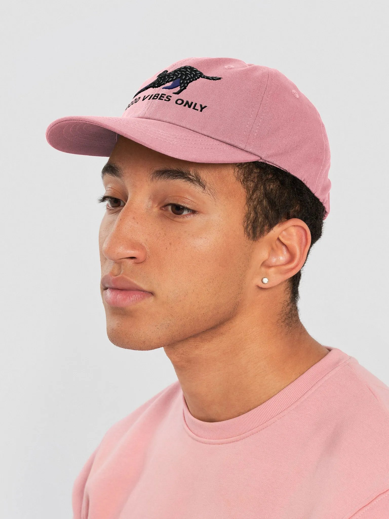 Dood Vibes Only Classic Dad Hat(Embroidered) of a Labradoodle(Black) product image (20)