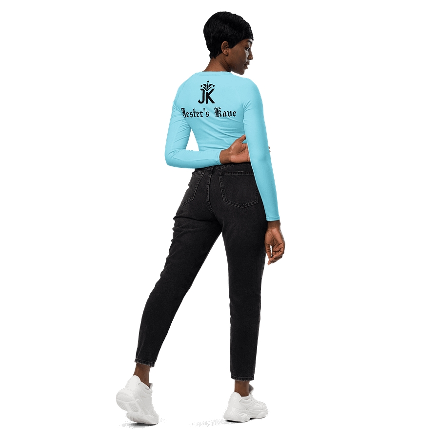 Shape Shenanigans Blue Long Sleeve Crop Top product image (7)