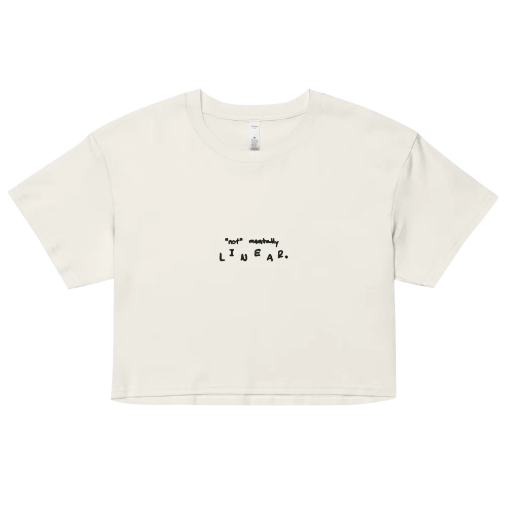 *not* mentally linear embroidered cotton crop top product image (1)