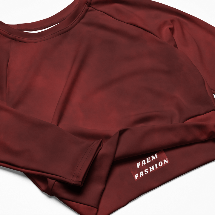 Marbled Elegance Long Sleeve Crop Top product image (2)