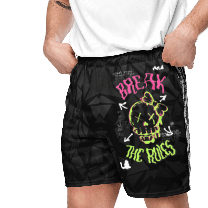 Break the rules | Recycled Unisex Mesh Shorts product image (3)