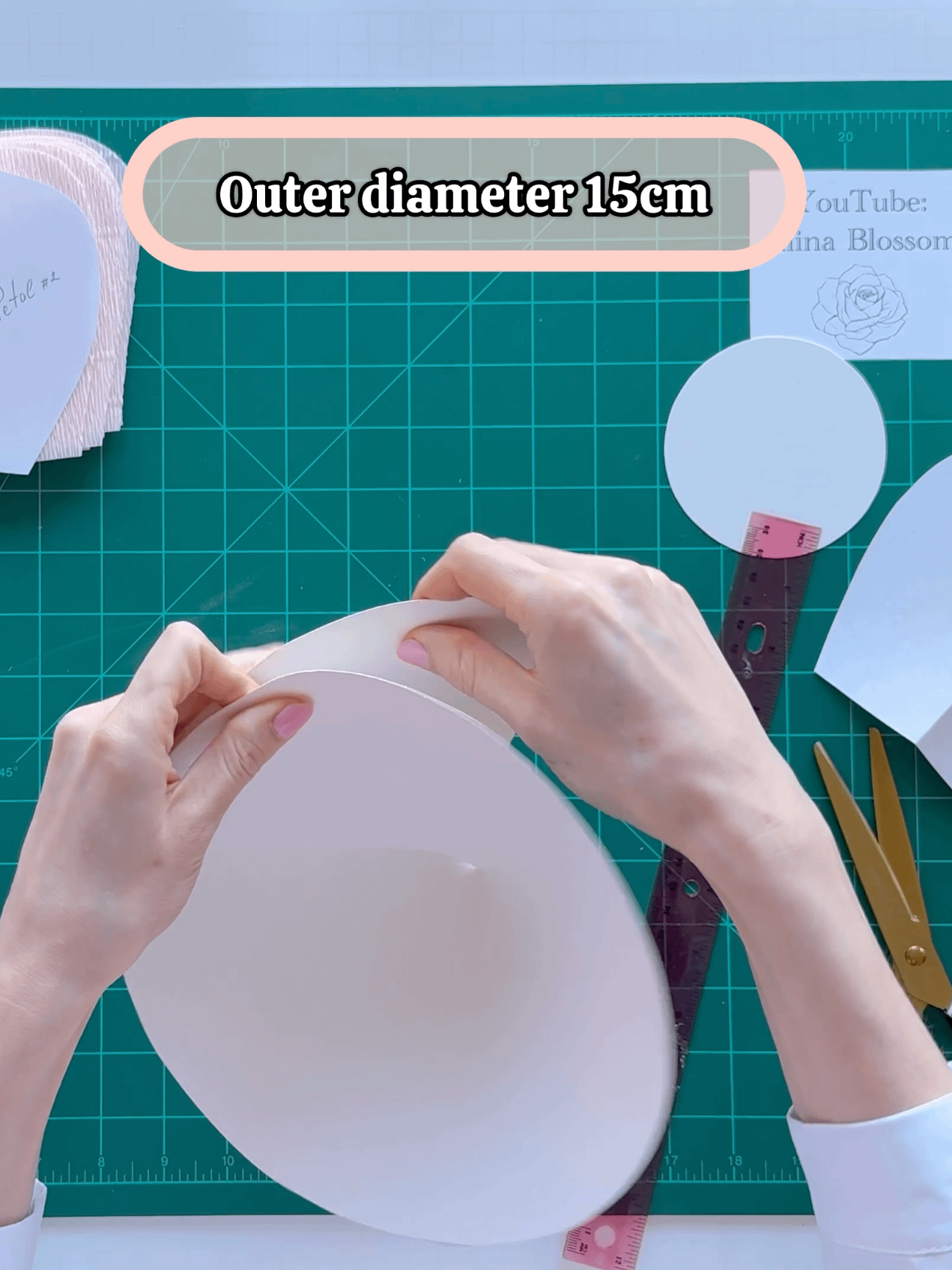 DIY Giant Paper English Rose: Templates from Video Tutorial + Materials Checklist product image (6)