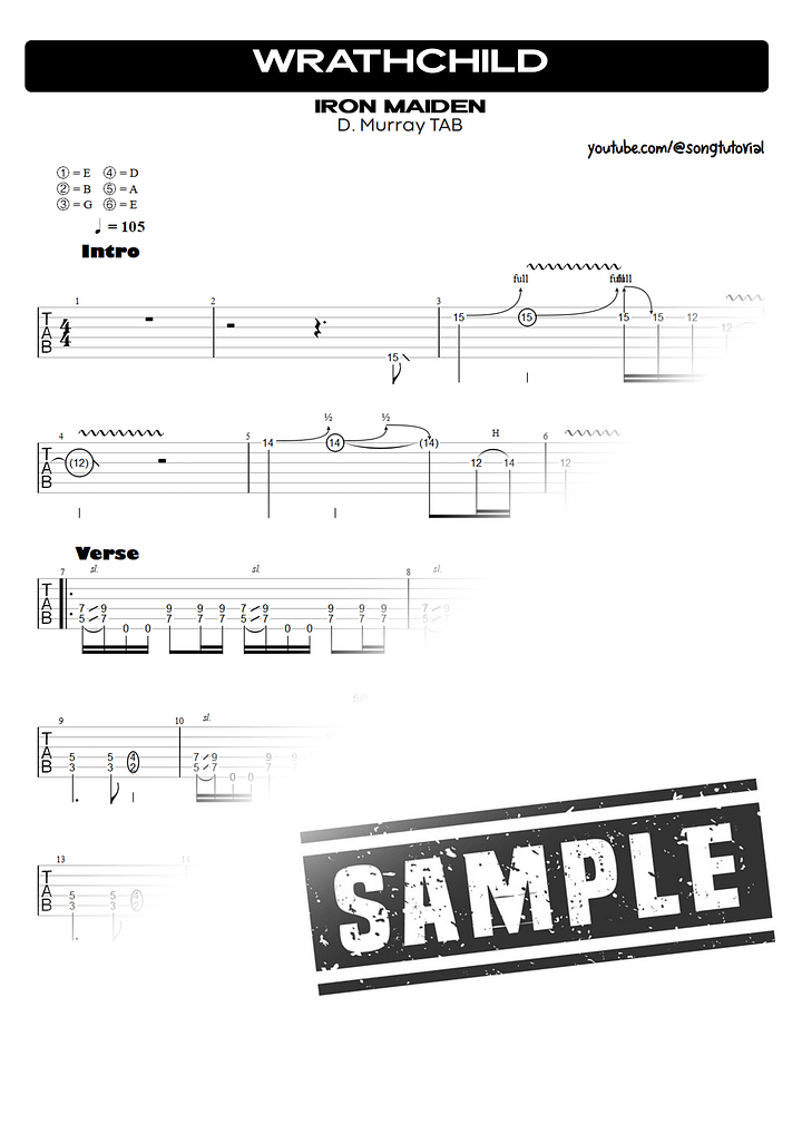 Wrathchild PDF TAB + Backing Track MP3 product image (2)