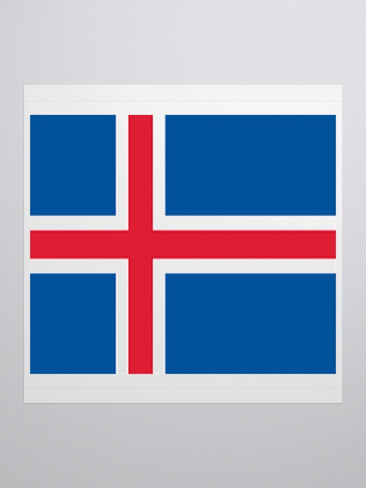 Iceland Flag Sticker | Red White Cross Design | Durable Vinyl | 3 Sizes product image (2)