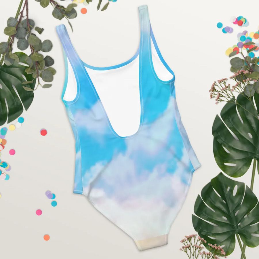 Blur Cloud Rainbow Design one piece Swimsuit - V6 product image (4)