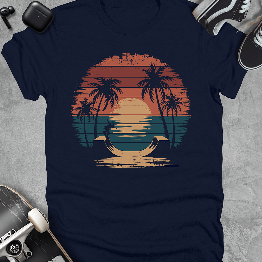 Beach skateboarding t-shirt, Unisex product image (3)