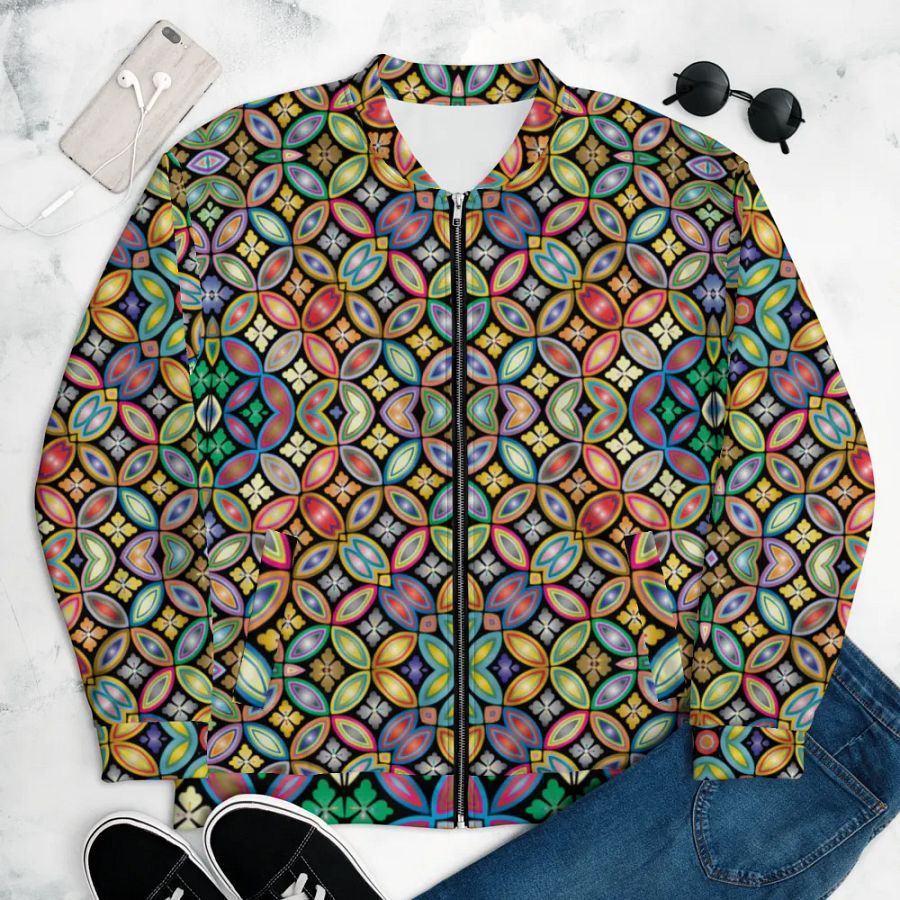 Batik Kawung Purple Bomber Jacket product image (6)