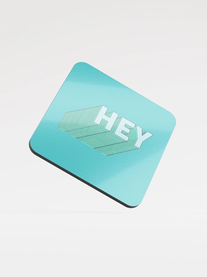 Hey Turquoise Blue Cork Coaster product image (1)