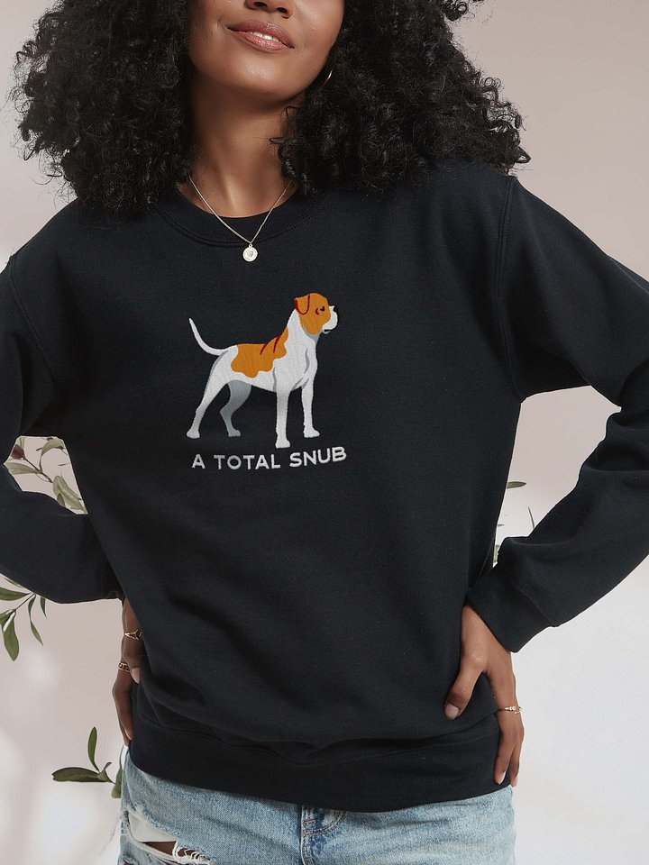 A Total Snub Sweatshirt (Embroidered) of an American Bulldog(Brown & White) product image (2)
