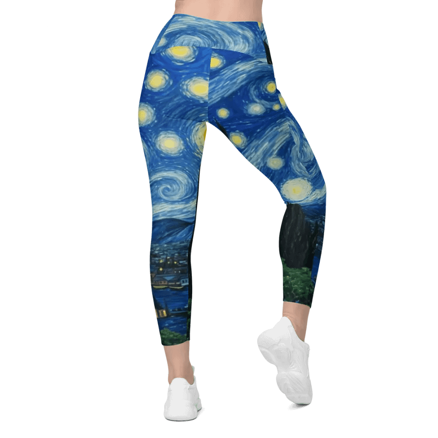 Leggings with Pockets – Starry Night Print for Dreamy & Artistic Style product image (2)