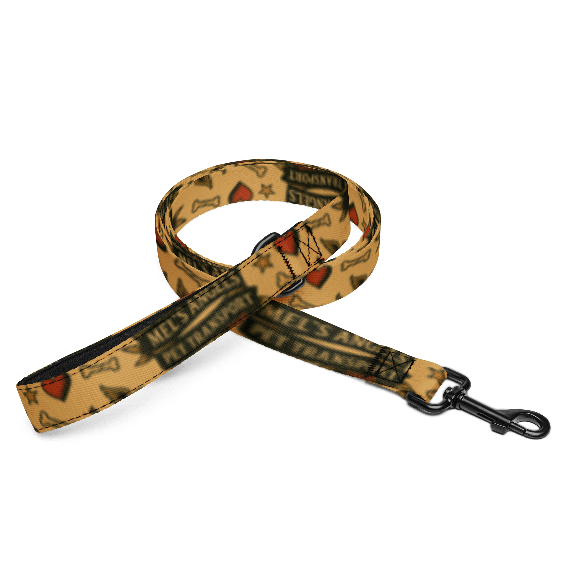 Mel’s Angels Custom Dog Leash – Vintage Tattoo Flash Print, 6ft Durable Polyester Lead with Padded Handle product image (5)