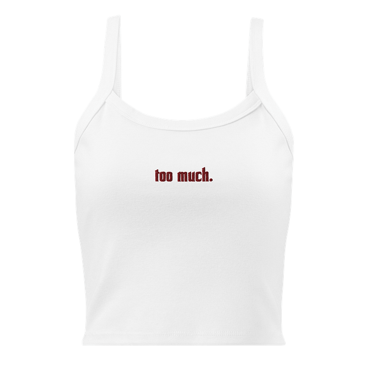 red embroidery too much. ribbed white tank product image (1)