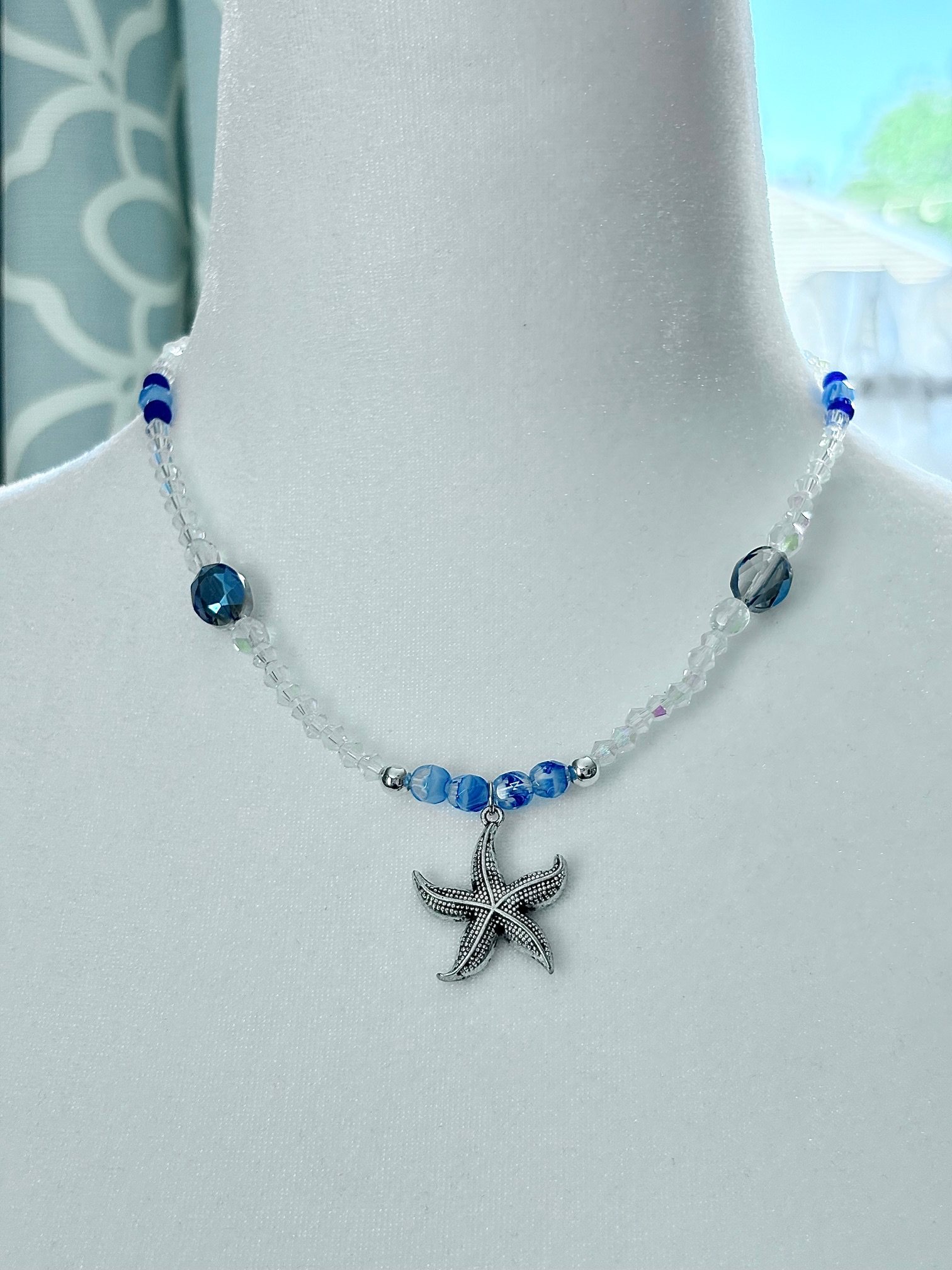 MFD-00028 | Silver Tone | Seaside Radiance | Starfish Pendant Necklace by Monique Faella Designs™ product image (5)