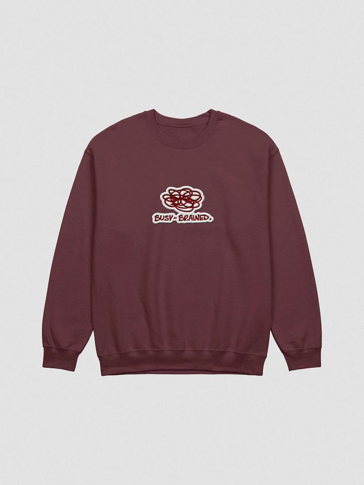 BUSY-BRAINED. (lg. maroon bubble design) embroidered crewneck product image (2)