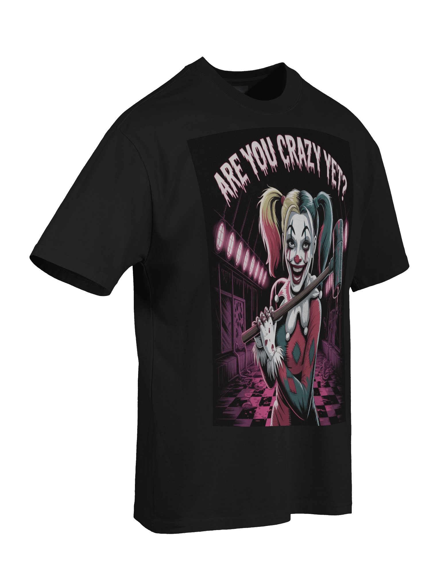 Harley Quinn 'Are You Crazy Yet?' Neon Labyrinth Oversized Faded T-Shirt product image (8)