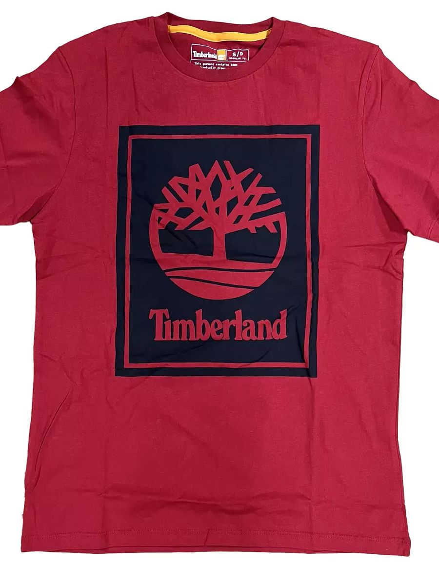 Men's Timberland Scarlet/Black SS Stack Logo T-Shirt product image (1)