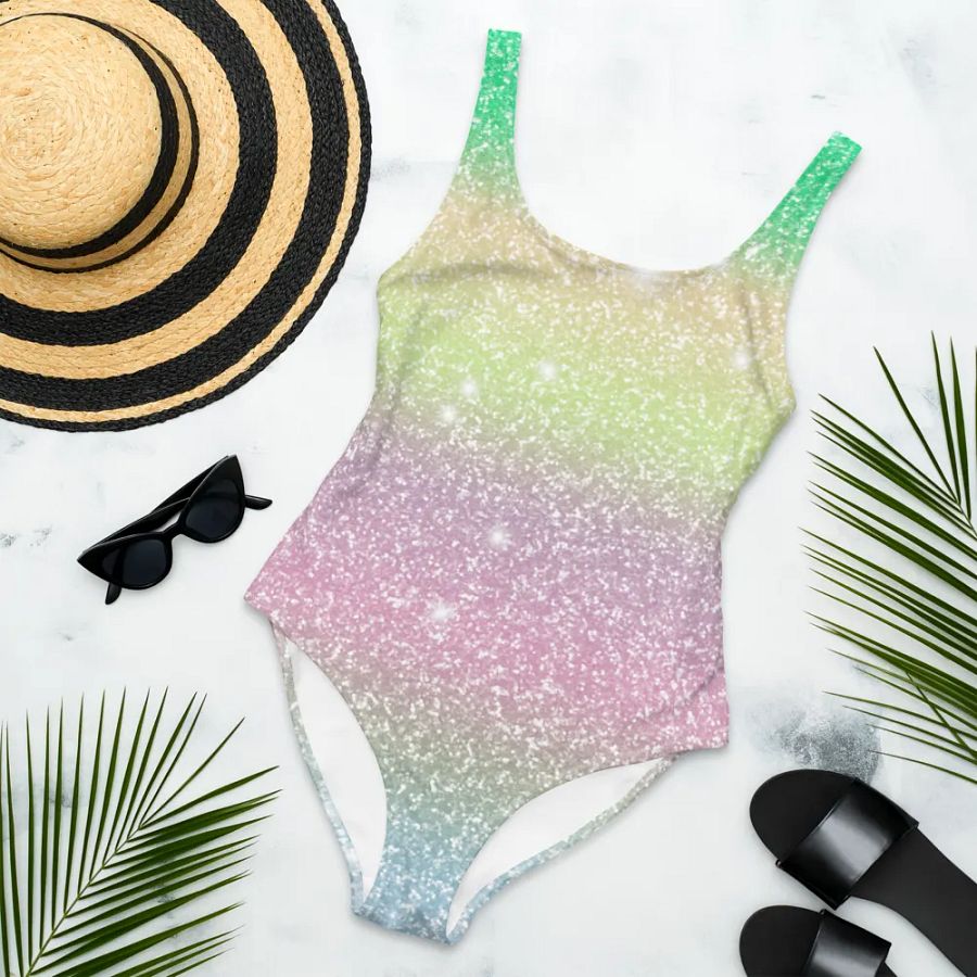 Glitter Unicorn Texture Design One Piece Swimsuit (12) product image (4)