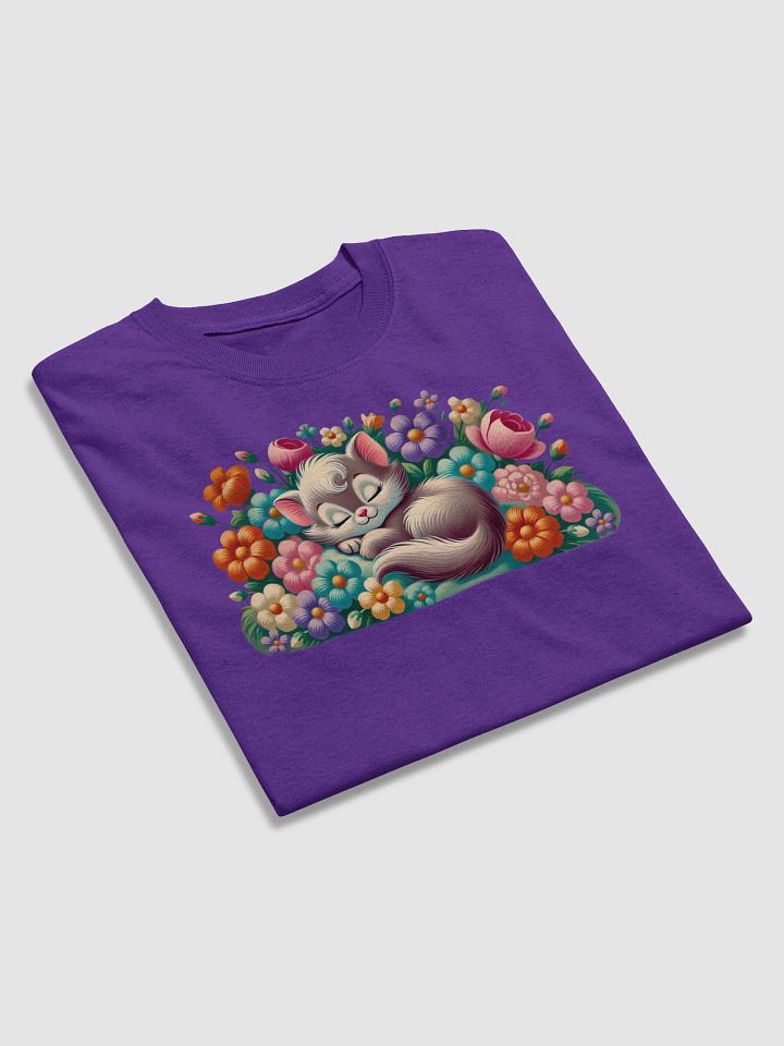 Kitten Sleeping in Flowers Basic T-Shirt by Gildan product image (13)