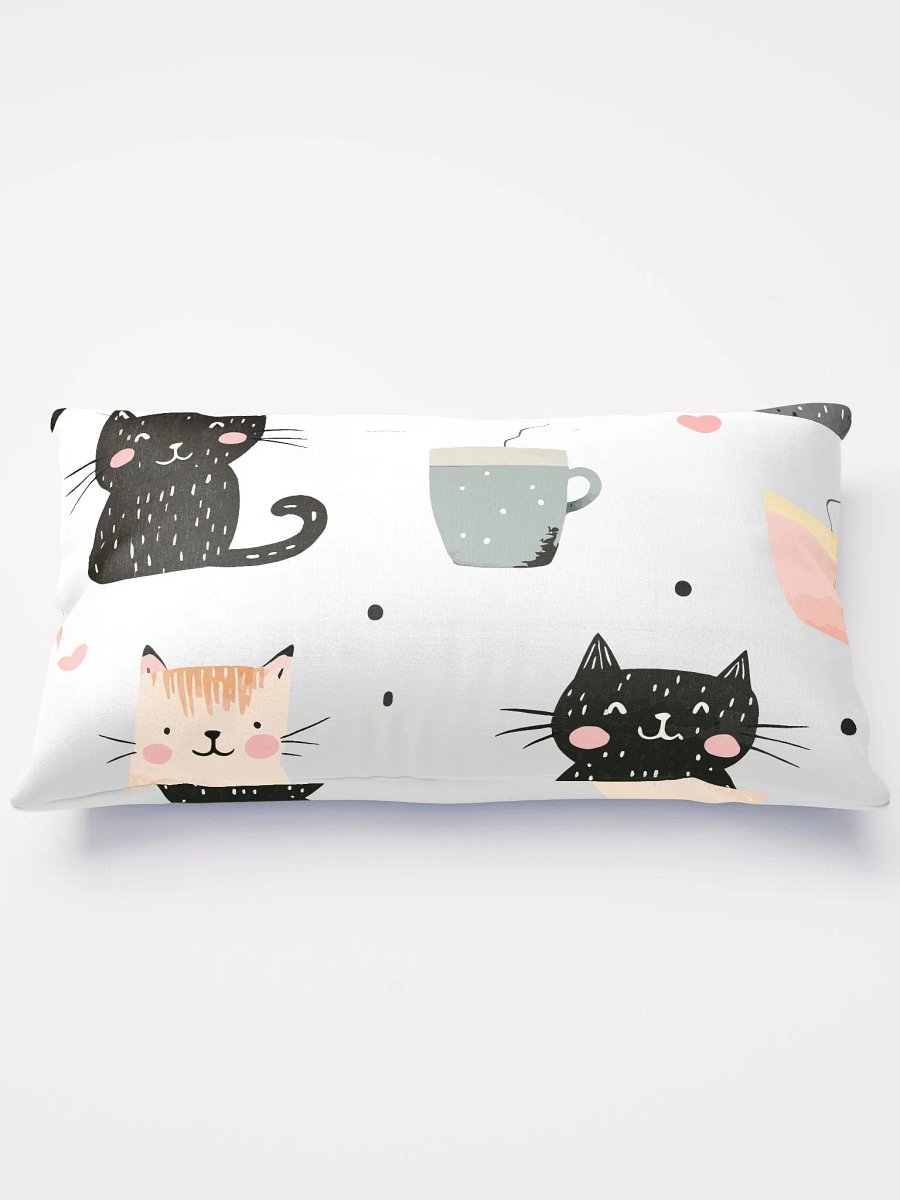 Whimsical Cats and Cups All-Over Pillow product image (4)