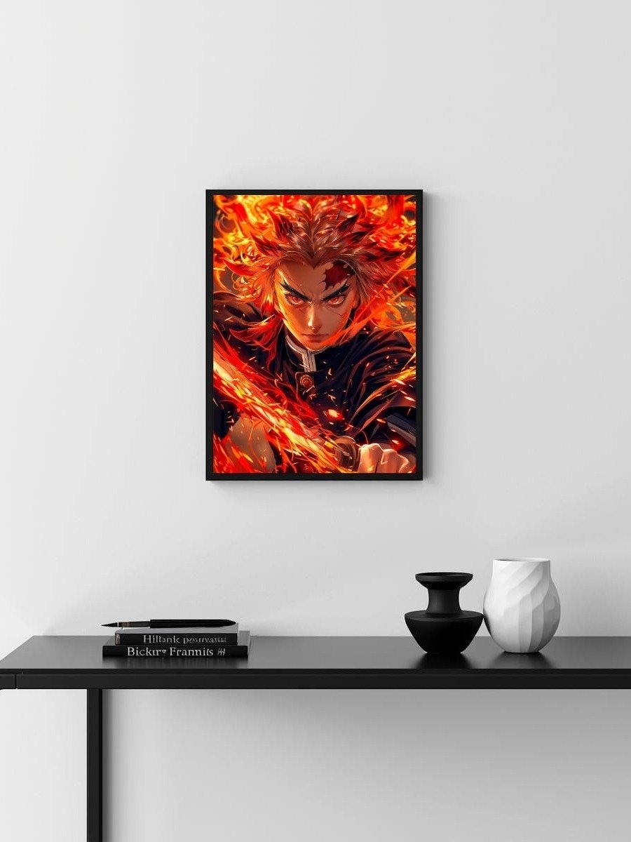 Demon Slayer Rengoku Flame Hashira Fury – Glossy 8x10 Metal Print product image (3)
