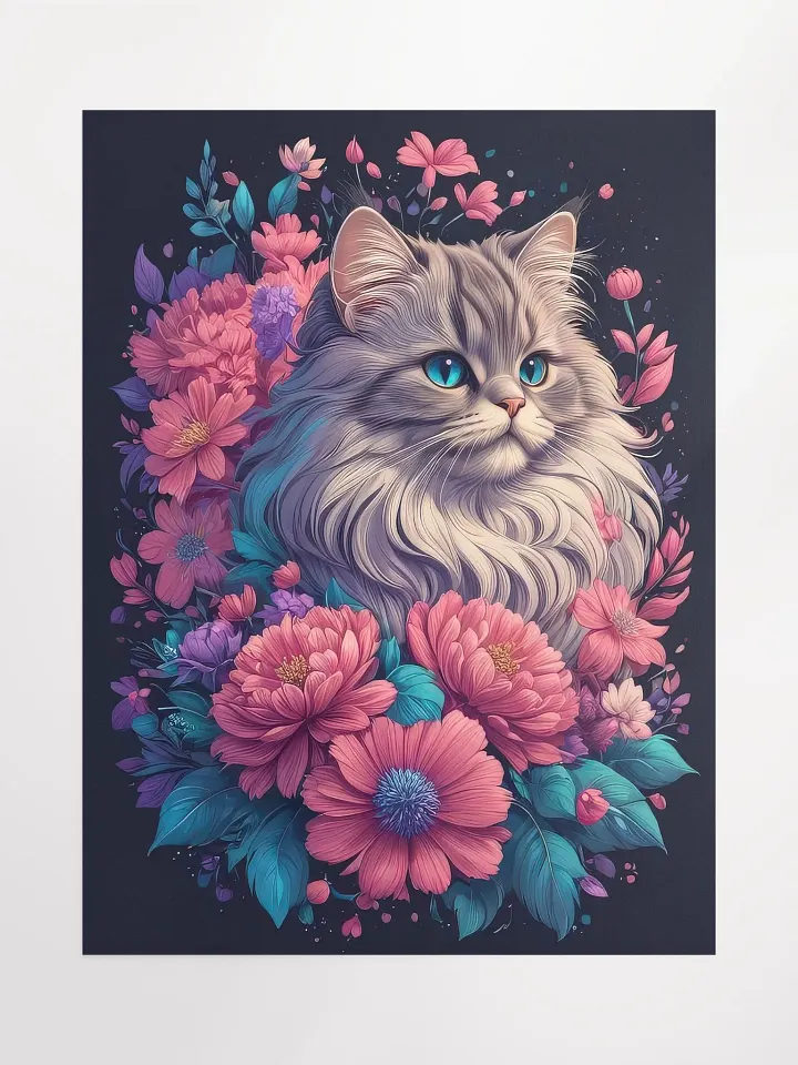 Flower Cat v2 - Poster - Medium Size 18x24 Inches product image (1)