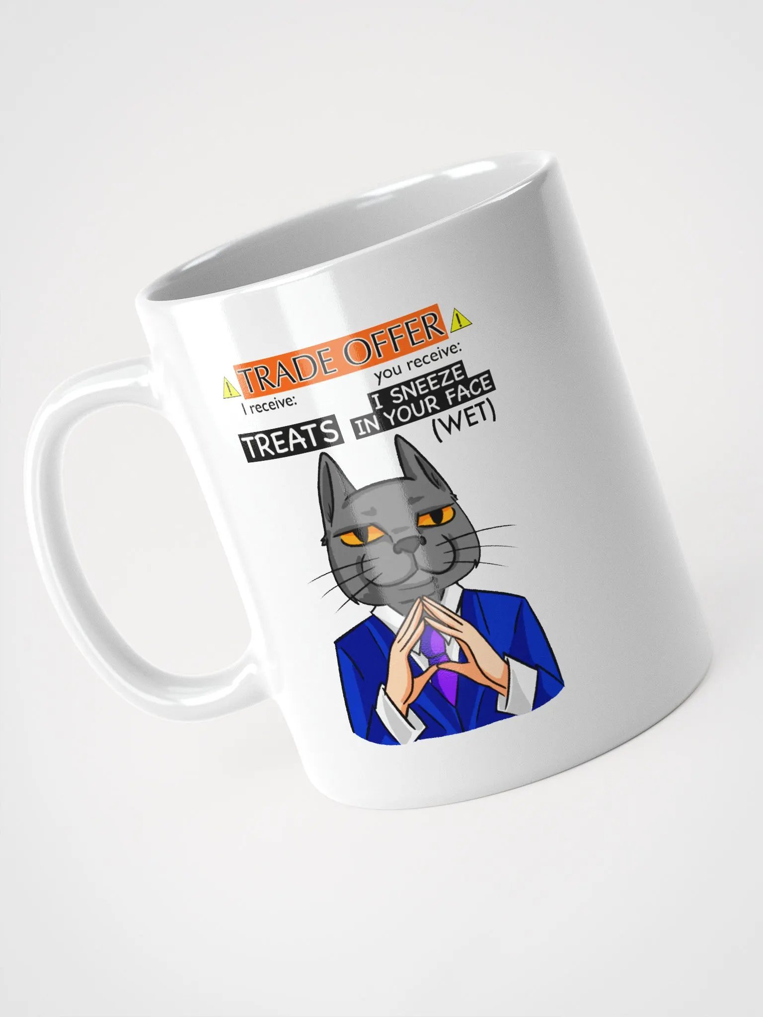 Trade Offer Human-Cat Meme Mug Glossy White product image (3)