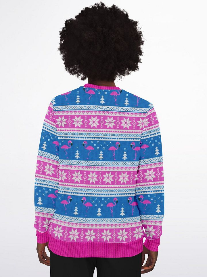 "Fa La La La Mingo" Christmas Sweatshirt | Funny Flamingo Santa Pool Float | Tropical Holiday Sweater | Beach Christmas Winter Outfit product image (2)