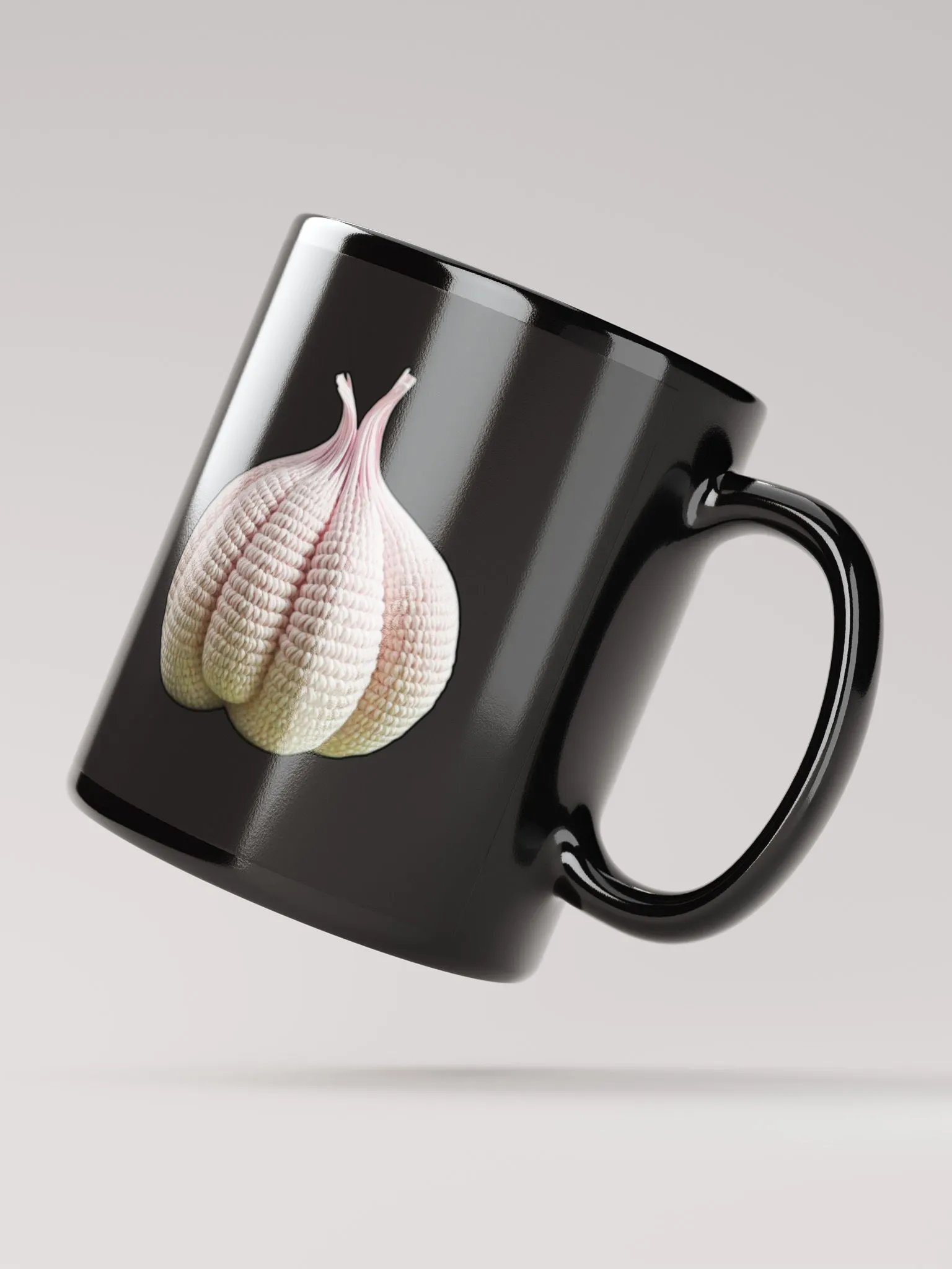 CozyAvocado Black Glossy Garlic Mug #1 product image (2)