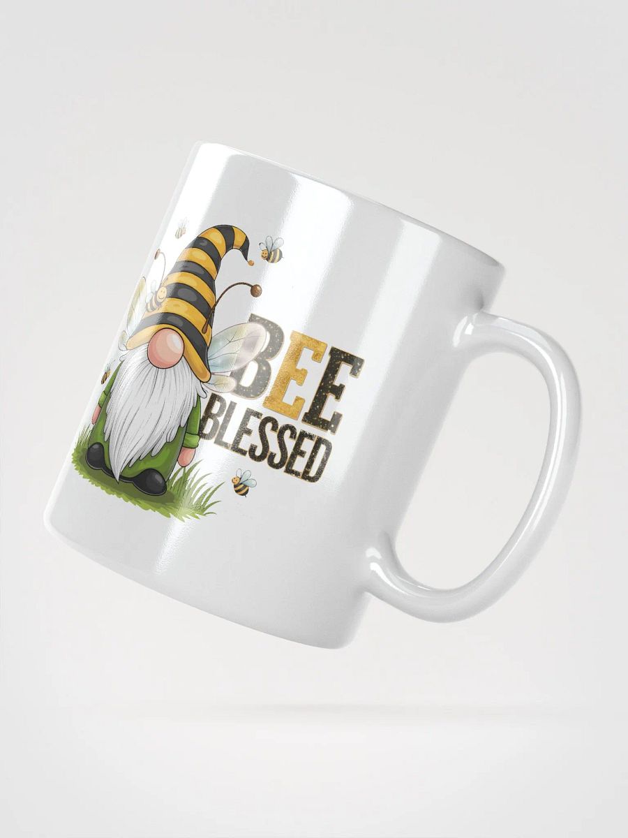 Bee Blessed Gnome White Glossy Mug product image (3)