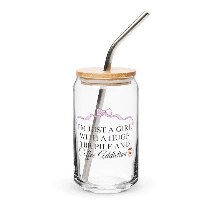TBR Pile & Coffee Addiction glass can product image (1)