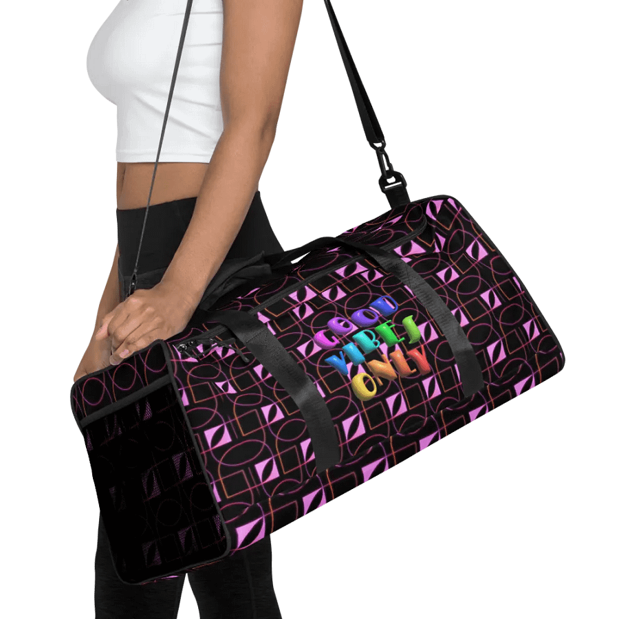 GOOD VIBE ONLY DUFFLE BAG BLACK-PINK product image (1)
