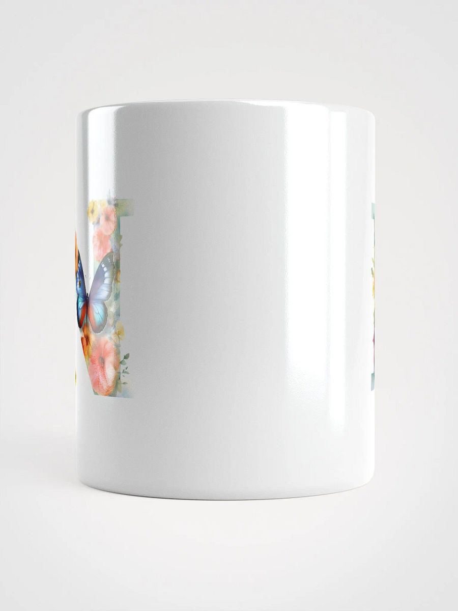 Letter N Monogram Floral Fantasy White Glossy Mug product image (13)