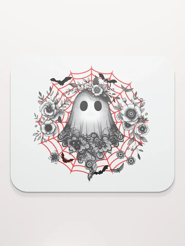 Lacey Ghost Gothic Floral Mouse Pad product image (2)
