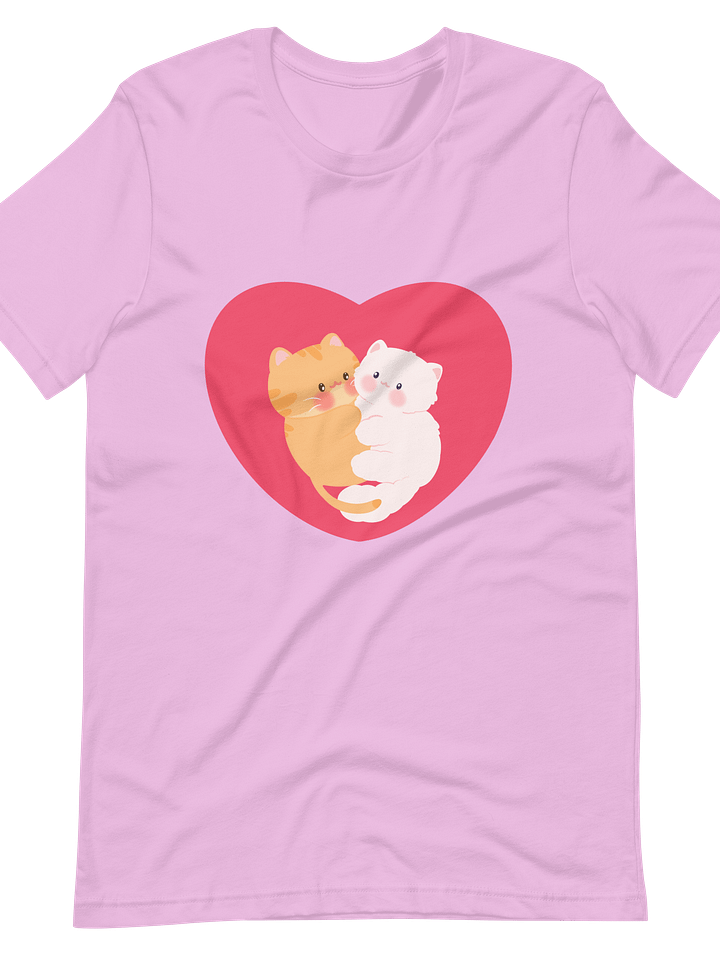 Heart Cats Duo Soft Cotton Unisex T-shirt product image (1)