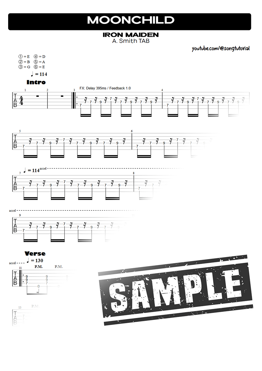 Moonchild PDF TAB + Backing Track MP3 product image (3)